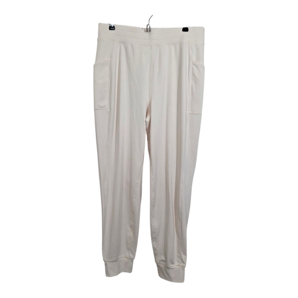 NWT Fabletics On The Go Cold Weather Jogger Pants Ivory Size Medium Athletic
